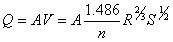 Manning Formula (SI System）