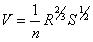 Manning Formula (SI System）